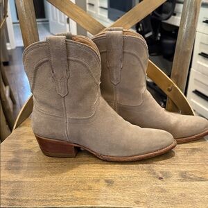 Tecovas Tan Suede Ankle Boots
